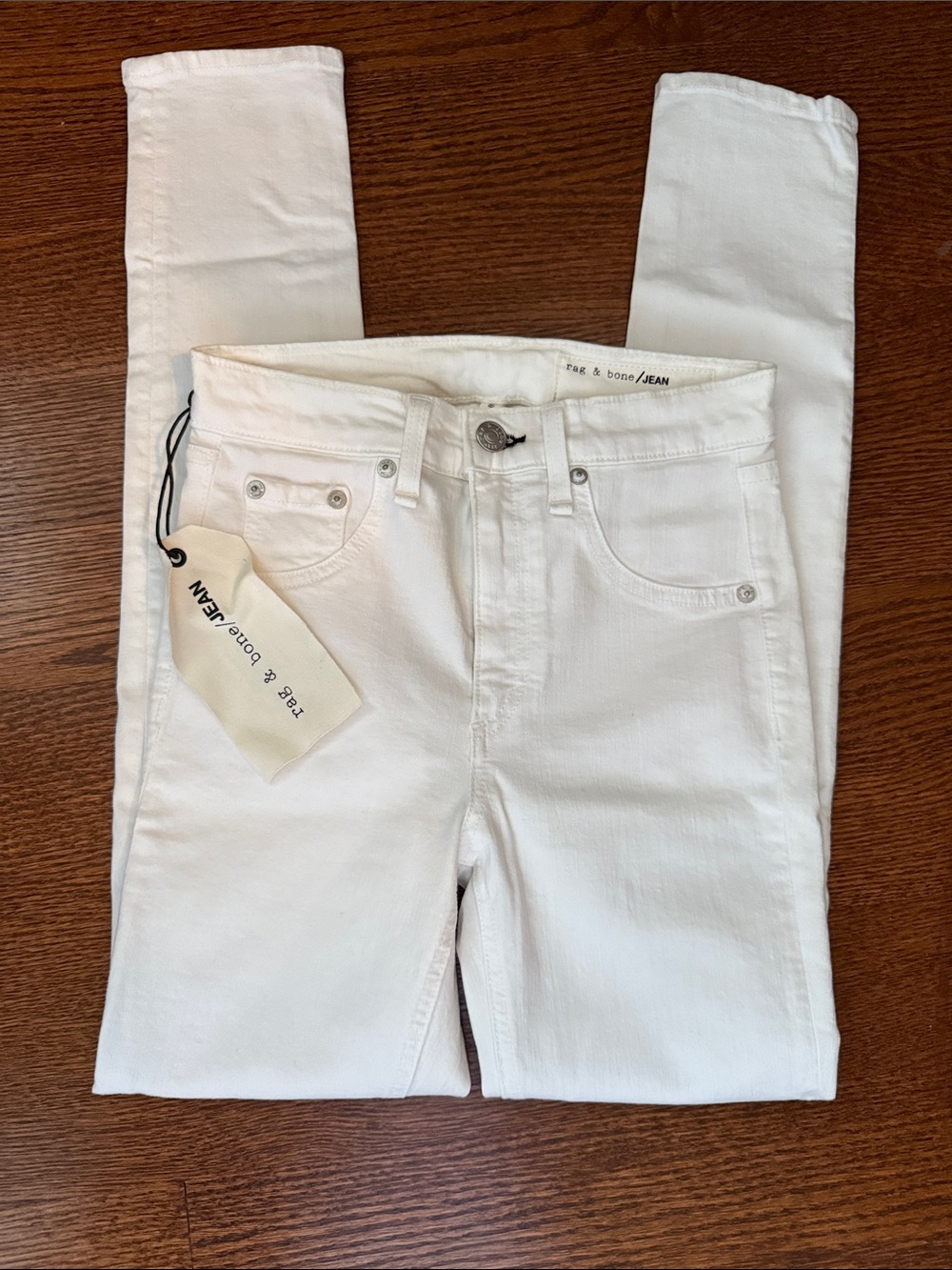 NWT Rag & Bone White Skinny High Rise Ankle Jeans 23 Bloomingdale’s